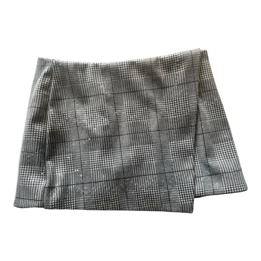 Forever 21 NEW Plaid Micro Mini‎ Skirt Asymmetrical Sequins Sparkle